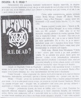 Sga INSANIA: recenze R.U.DEAD - neznm fanzin (st chyb), 992